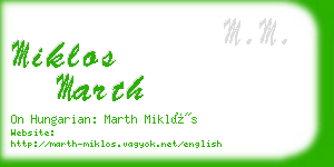 miklos marth business card